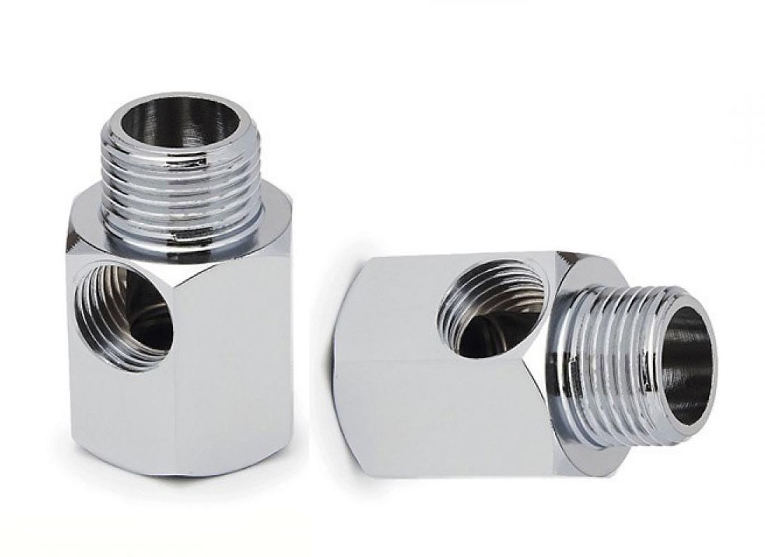 Комплект латунных адаптеров 1/2" РН х 1/2" РВ х 1/4" РВ и 1/2" РН х 1/2" РВ для подключения фильтра к смесителю (KP-FT1214-BL)