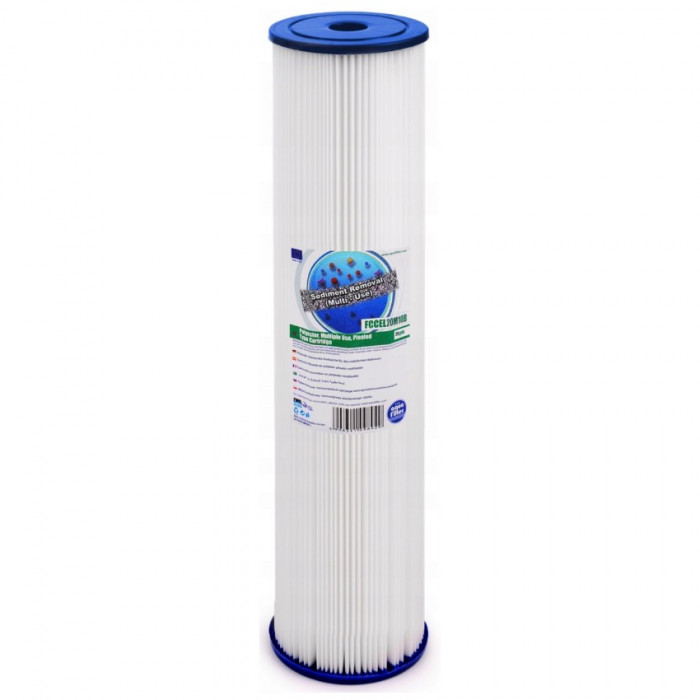 Картридж Aquafilter FCCEL5M20B из гофрированного полиэстера для фильтров 20BB, 5 микрон - 20" x 4 1/2"