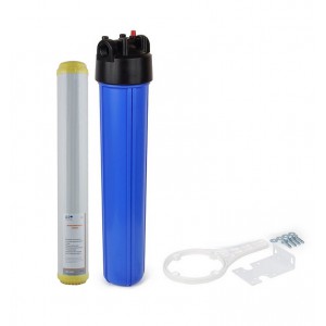 Магистральный фильтр Big Blue Slim 20" Aquafilter FK20LB34-OR2 + умягчающий картридж FCCST-L