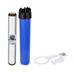 Магистральный фильтр Big Blue Slim 20" подключение 3/8" Aquafilter FH20LB38-OR2 + обезжелезивающий картридж