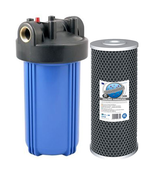 Магистральный фильтр Big Blue 10" Aquafilter FH10BB1-OR1 + угольный картридж FCCBL10BB