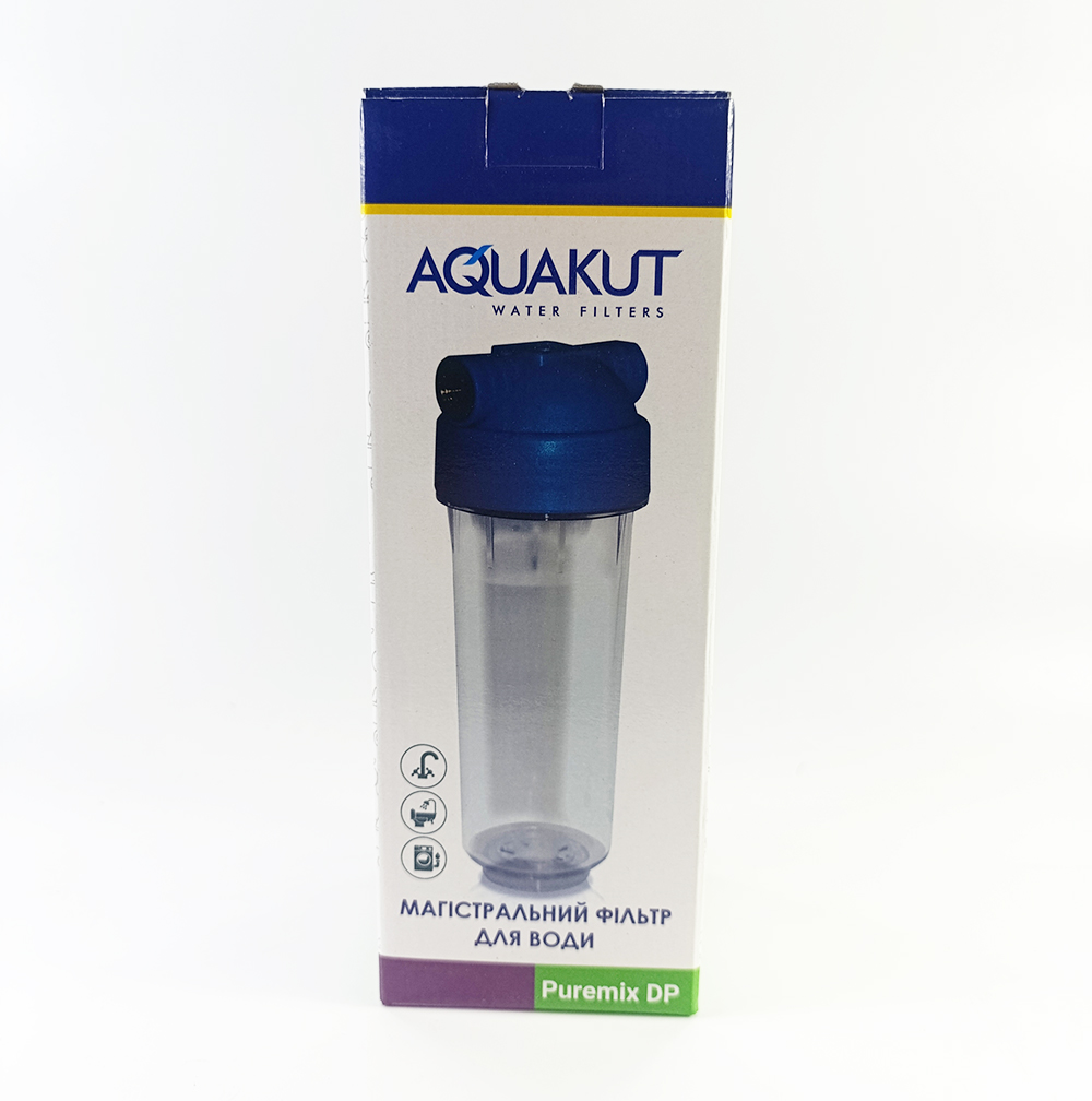 Колба прозрачная AquaKut DP 10'' Puremix 1/2'' латунная резьба Колба прозрачная AquaKut DP 10'' Puremix 1/2'' латунная резьба