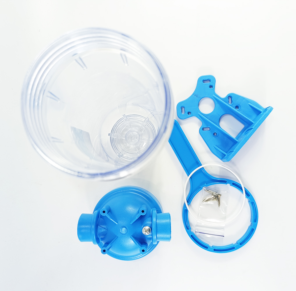 Колба AquaKut DP 10" 1/2" для холодной воды в комплекте ключ, крепление Колба AquaKut DP 10" 1/2" для холодной воды в комплекте ключ, крепление