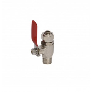 Кран к переходнику красный 1/4" НР - 3/8" JAKO BV-4
