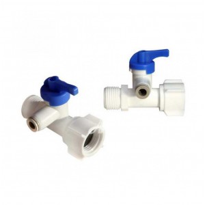 Переходник c встроенным краном 1/2" НР - кран 1/4"