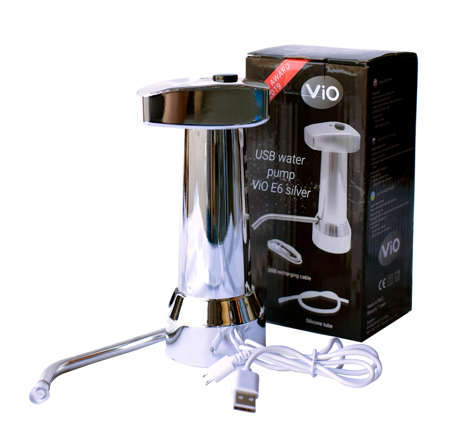Vio E6 Silver помпа для воды электрическая на бутыль 19 литров